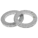 Heico Unalloyed Steel Delta Protect Wedge Lock Washers, M12, 19.5mm External Diameter, 2.7mm Thickness, Grade A4 H-HLS-12