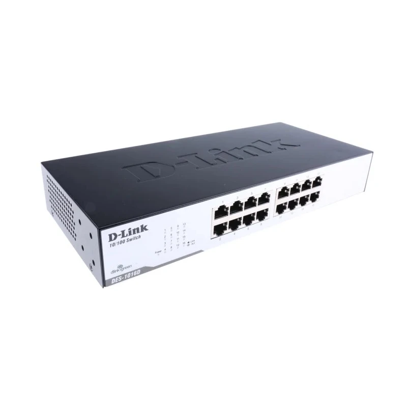 D-Link 16-Port Fast Ethernet Unmanaged Desktop Switch 100Mbps 16 RJ-45 Ports DES-1016D/B