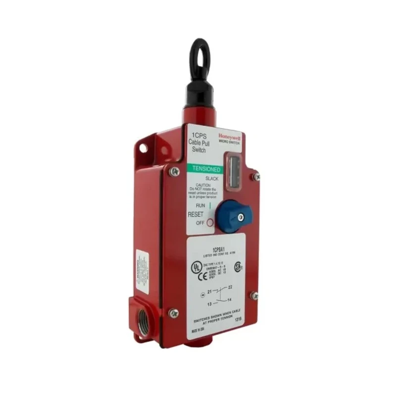 Honeywell Technologies CPS Rope Pull Switch 172.72 mm, Straight Mounting, 2 NO/2 NC Contacts, IP67, LED Indicator 1CPSA2