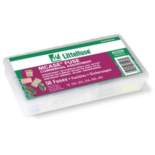Littelfuse Blade Fuse Kit MCASE Series with 10 x 20A, 10 x 25A, 10 x 30A, 10 x 40A Fuses 00940565ZXA