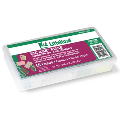 Littelfuse Blade Fuse Kit MCASE Series with 10 x 20A, 10 x 25A, 10 x 30A, 10 x 40A Fuses 00940565ZXA