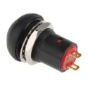 RS PRO Miniature Push Button Switch SPST Latching PCB Mount 13.6 mm Cutout Black LED IP67 24 V dc 30 V ac 820-7549