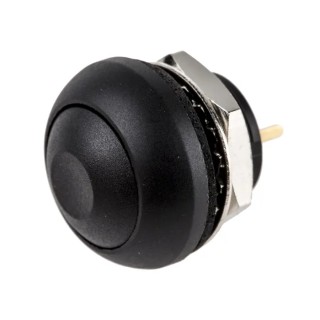 RS PRO Miniature Momentary Push Button Switch, PCB Mount, SPST, Black LED, IP67, 50V dc 32V ac, 13.6 mm Cutout 8207596P