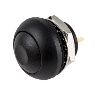 RS PRO Miniature Momentary Push Button Switch, PCB Mount, SPST, Black LED, IP67, 50V dc 32V ac, 13.6 mm Cutout 8207596P