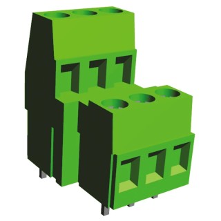 TE Connectivity Buchanan Series 3-Contact 2.5 mm Pitch 2 Row PCB Terminal Block 300V 17.5A 282888-3