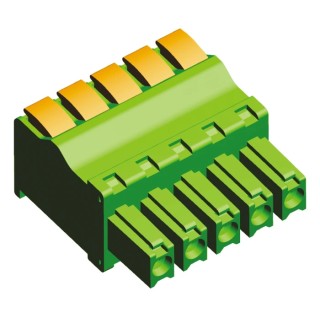 TE Connectivity Buchanan Series Pluggable Terminal Block 5-Contact, 3.81 mm Pitch, 1 Row, 9A, 300V AC, Green 1986720-5