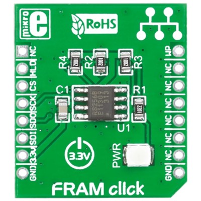 MikroElektronika FRAM Click Shield 256kB FeRAM Memory GPIO SPI Interface MIKROE-1486