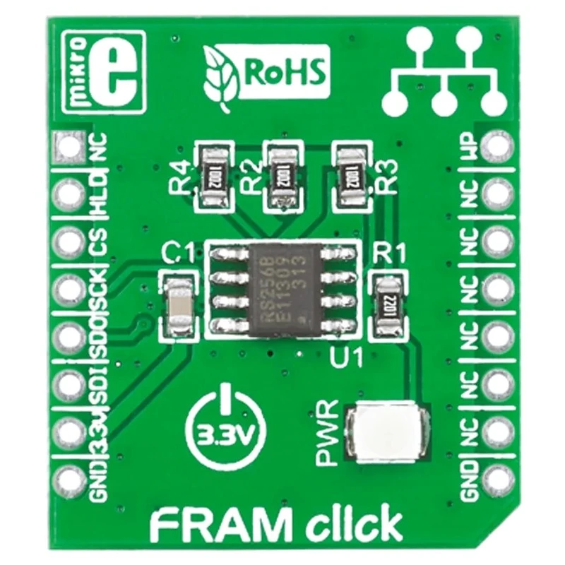 MikroElektronika FRAM Click Shield 256kB FeRAM Memory GPIO SPI Interface MIKROE-1486