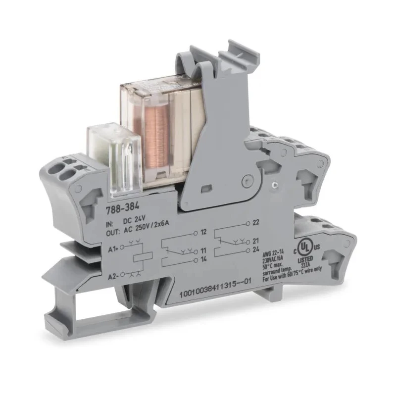 WAGO Safety Relay, DIN Rail Mount, 24V DC Coil, Cage Clamp Terminals, 64x15x86mm, Model 788-384