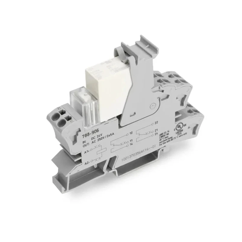 WAGO 788 Series Safety Relay with DIN Rail Mount, 24V DC Coil, Cage Clamp Terminal, Model 788-906