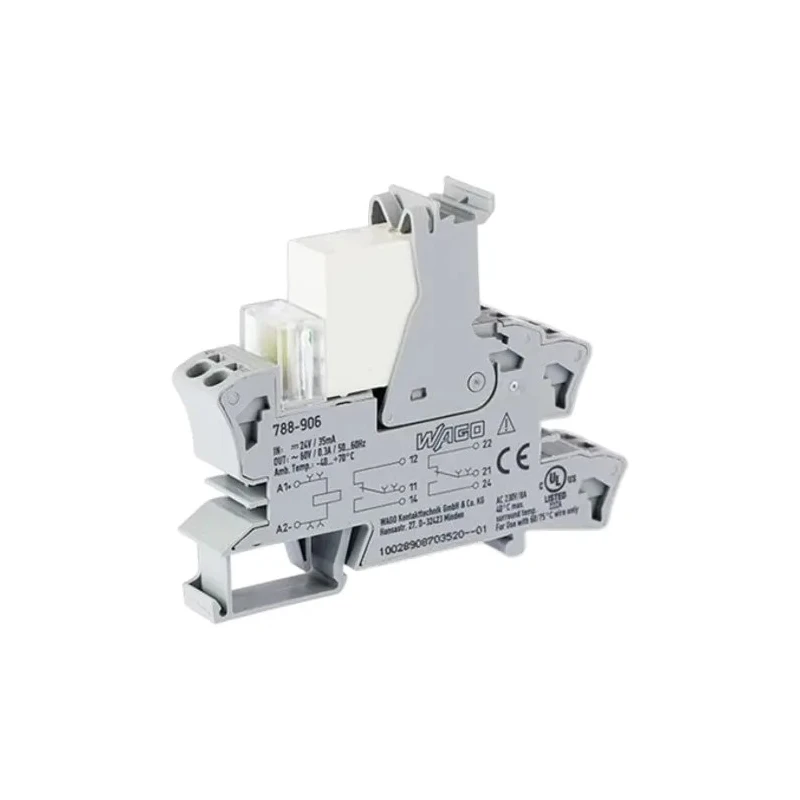 WAGO 788 Series Safety Relay with DIN Rail Mount, 24V DC Coil, Cage Clamp Terminal, Model 788-906