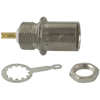 TE Connectivity BNC Series Coaxial Connector Panel Mount Female, 50 Ohm, Straight Body Solder Termination 5227169-8