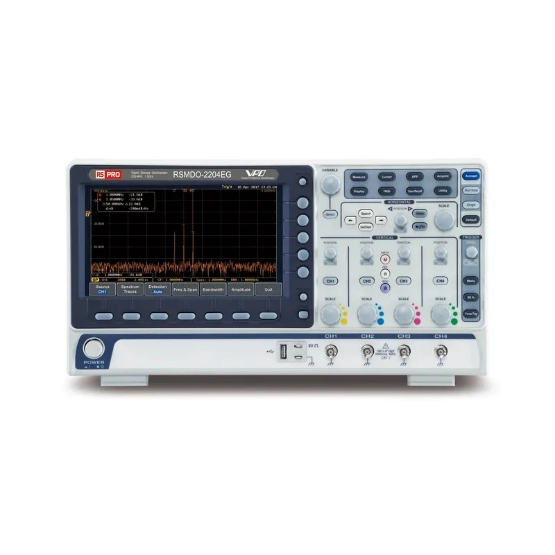 RS PRO 200 MHz Bench Mixed Domain Digital Oscilloscope, 4 Channels, 10Mpts Memory, 8 inch TFT LCD RSDM-2000EG Series 180-4800