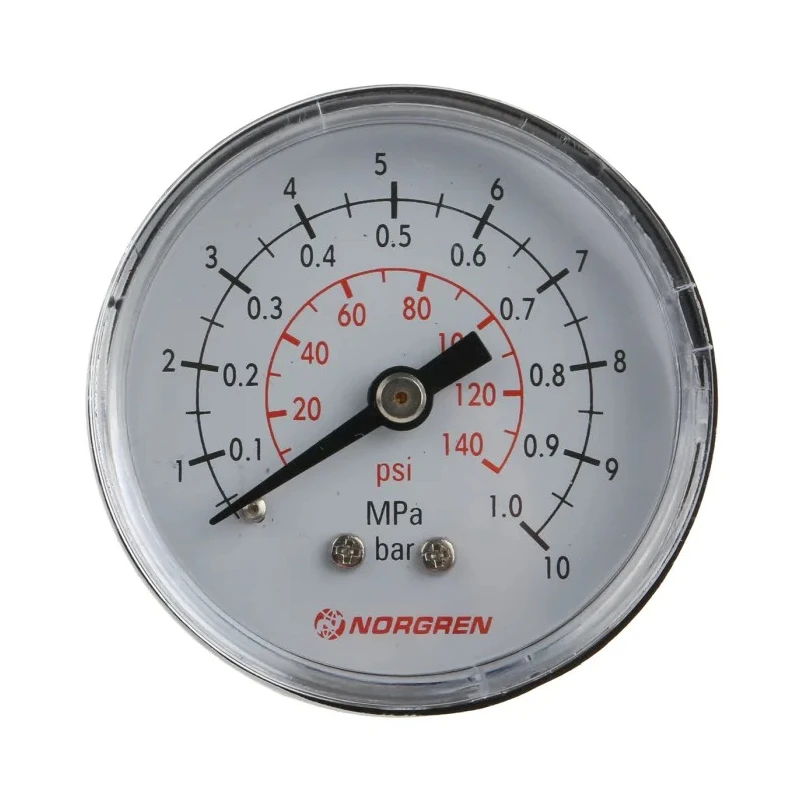 Norgren 50 mm Stainless Steel ABS Case Back Entry MNPT Pressure Gauge 10 bar 18-015-013