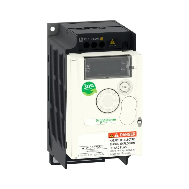 Schneider Electric Inverter Drive Variable Speed Cabinet Mounting 750W 1 Phase 230V AC 4.2A ATV12P075M2