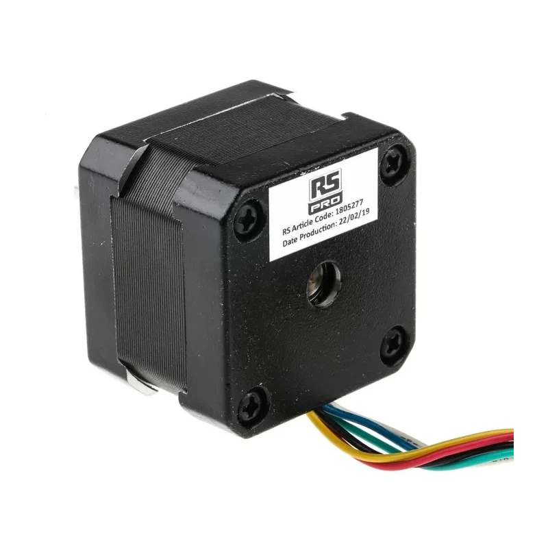 RS PRO Hybrid Unipolar Stepper Motor 12V, 0.158 Nm Holding Torque, 1.8° Step Angle, 42.3 x 42.3 mm Frame, 5 mm Shaft 180-5277