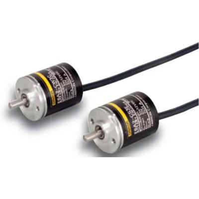 Omron Incremental Encoder, 24V DC, 100 PPR, NPN Open Collector Signal, Solid 4 mm Shaft E6A2-CS5C 100P/R 0.5M