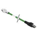 Molex Shielded Green Thermoplastic Polyurethane Cat5e Ethernet Cable 1 m M12 Female to RJ45 Male Cat5e