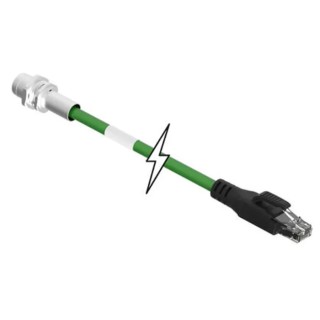 Molex Shielded Green Thermoplastic Polyurethane Cat5e Ethernet Cable 1 m M12 Female to RJ45 Male Cat5e