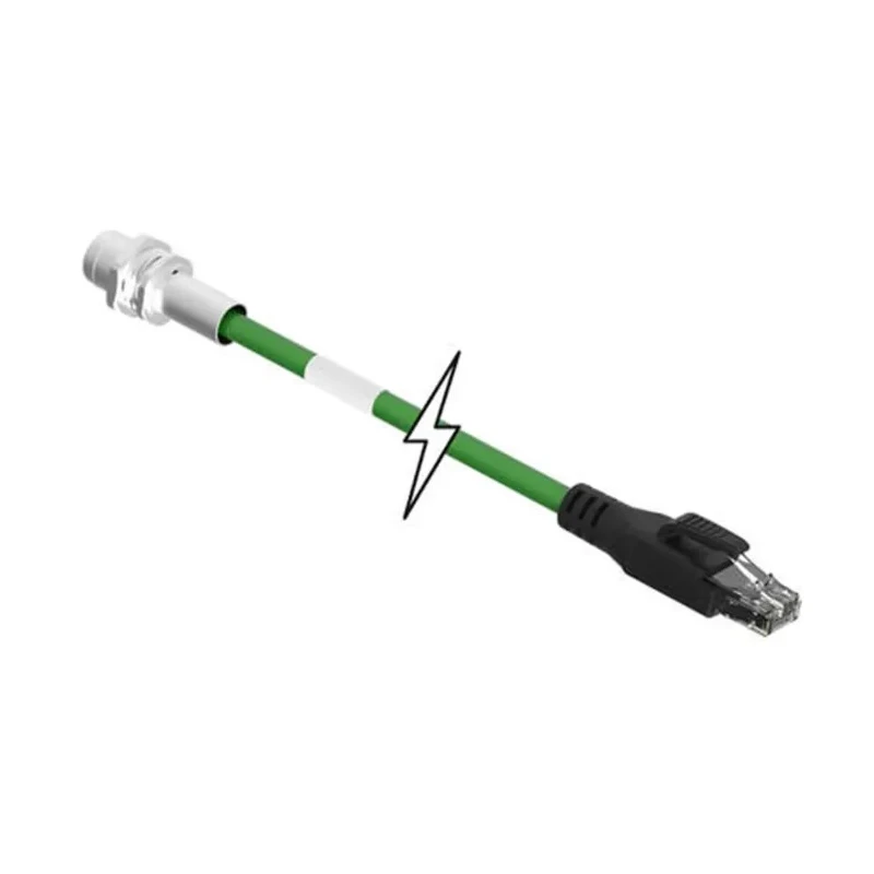 Molex Shielded Green Thermoplastic Polyurethane Cat5e Ethernet Cable 1 m M12 Female to RJ45 Male Cat5e
