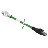 Molex Shielded Green Thermoplastic Polyurethane Cat5e Ethernet Cable 1 m M12 Female to RJ45 Male Cat5e