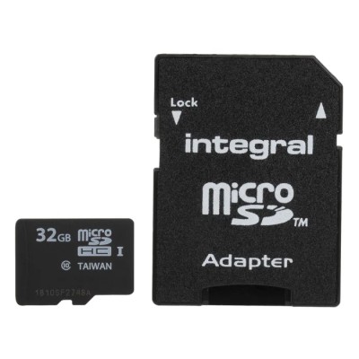 Integral Memory 32 GB MicroSDHC microSD Class 10 Memory Card INMSDH32G10-90U1