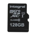 Integral Memory 128 GB MicroSDXC microSD Card Class 10 with SD Adapter INMSDX128G10-90U1