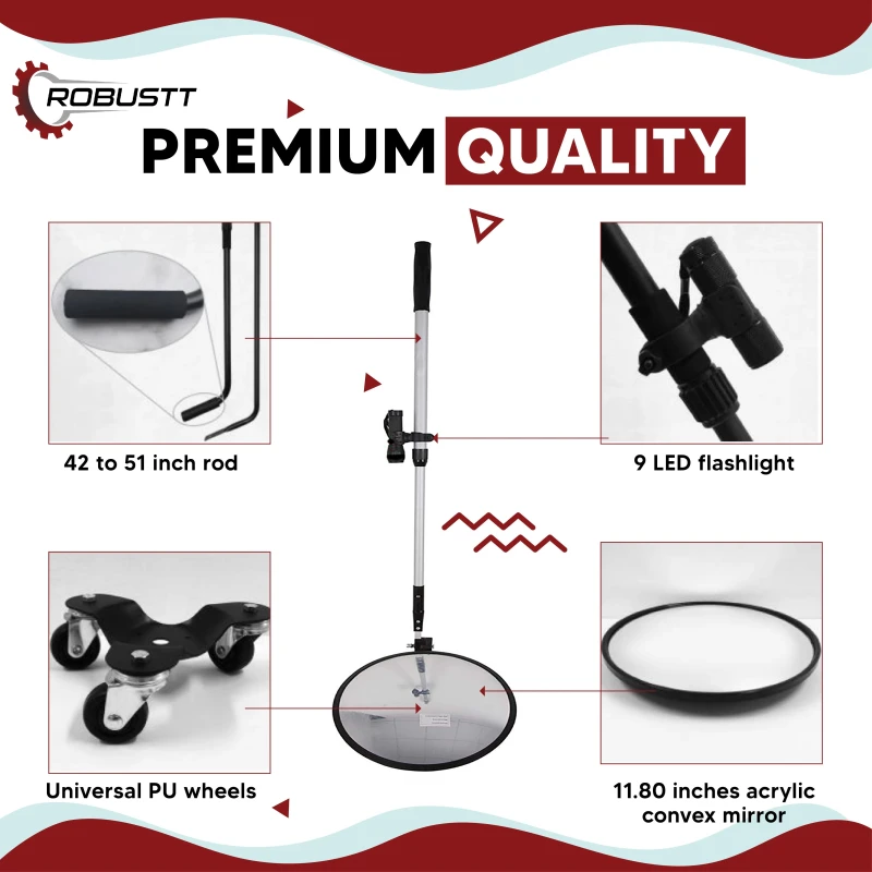 Buy Robustt Under Vehicle Inspection Security Mirror Pack of 1