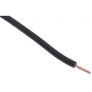 RS PRO Black Hook Up Wire 22 AWG 16/0.2 mm Copper Conductor Flame Retardant PVC Insulation 100m 180-5910