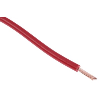 RS PRO Red Hook Up Wire 20 AWG, 24/0.2 mm Core Strands, 100 m Polyvinyl Chloride Insulation 180-5926