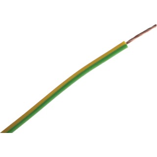 RS PRO Green Yellow Hook Up Wire 20 AWG Copper Conductor 24 x 0.2 mm Strands 100 m 105°C 180-5930
