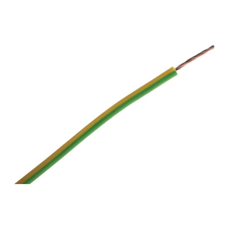 RS PRO Green Yellow Hook Up Wire 20 AWG Copper Conductor 24 x 0.2 mm Strands 100 m 105°C 180-5930