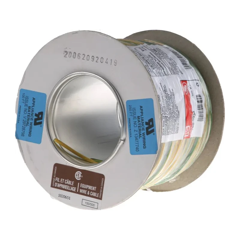 RS PRO Green Yellow Hook Up Wire 20 AWG Copper Conductor 24 x 0.2 mm Strands 100 m 105°C 180-5930