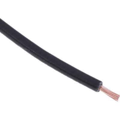 RS PRO Black Hook Up Wire, 18 AWG, 32/0.2 mm Core Strands, 100 m Length, Copper Conductor, CPE and ETFE Jacket 180-5936