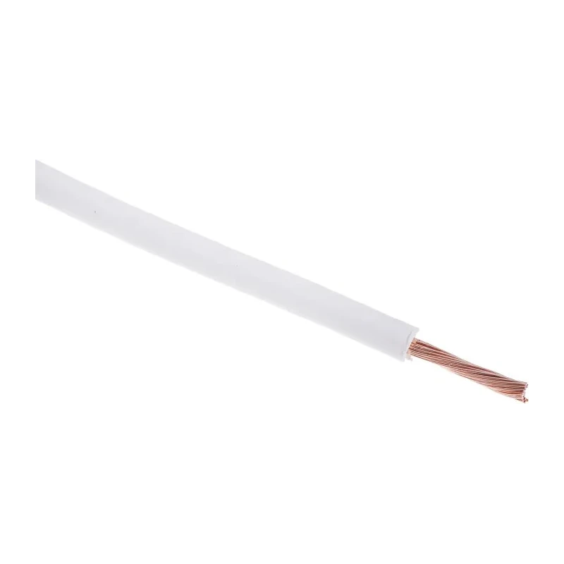 RS PRO White Hook Up Wire 18 AWG, 32/0.2 mm Core Strands, 100 m Length, Polyvinyl Chloride Jacket, Tri-Rated Cable 180-5937