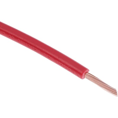 RS PRO Red Hook Up Wire 18 AWG 32/0.2 mm Copper Conductor Flame Retardant 105°C 100 m 180-5938