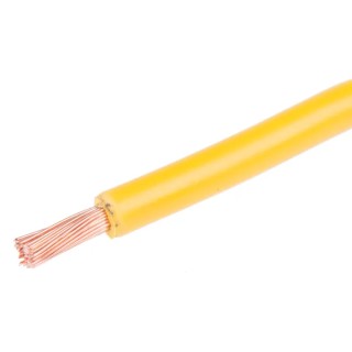 RS PRO Yellow Hook Up Wire, 14 AWG, 50/0.25 mm Core Strands, 100 m Length, Polyvinyl Chloride Insulation, Tri-Rated 180-5961