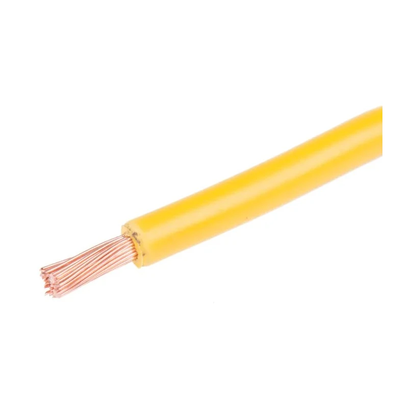 RS PRO Yellow Hook Up Wire, 14 AWG, 50/0.25 mm Core Strands, 100 m Length, Polyvinyl Chloride Insulation, Tri-Rated 180-5961