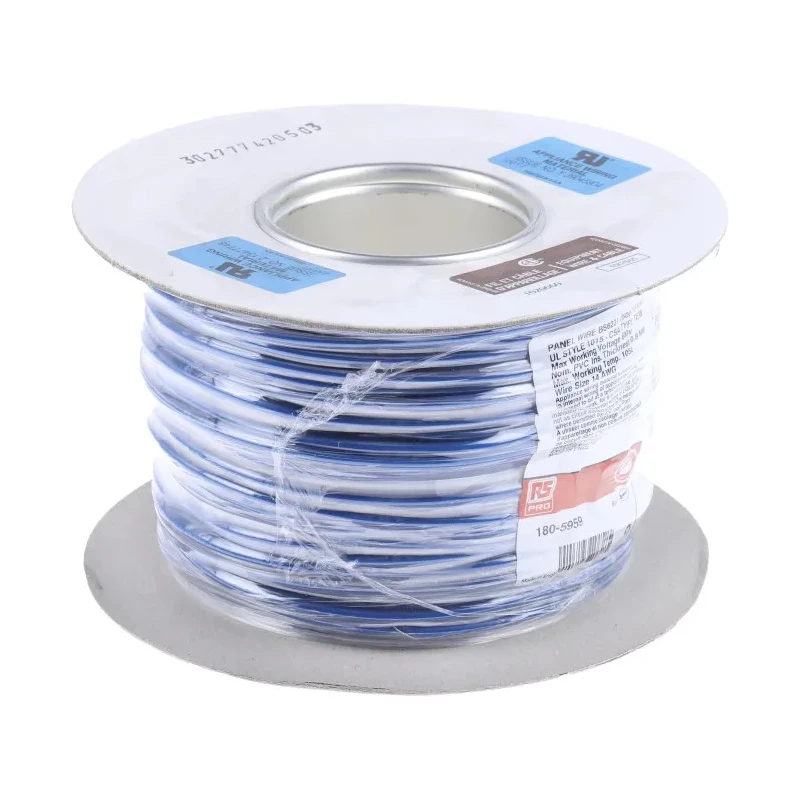 RS PRO 14 AWG Blue Tri-Rated Hook Up Wire 50/0.25 mm Core Strands 100 m Polyvinyl Chloride 180-5959