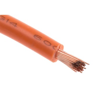 RS PRO Orange Hook Up Wire 14 AWG 50x0.25 mm Core Strands 100m Polyvinyl Chloride 180-5958