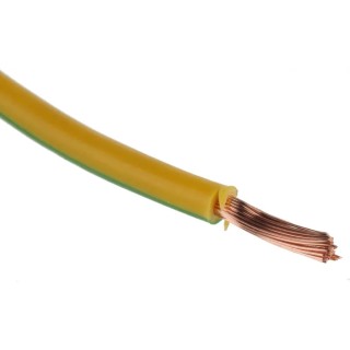 RS PRO Green Yellow Hook Up Wire 14 AWG 50x0.25 mm Core Strands 100 m Polyvinyl Chloride 180-5965
