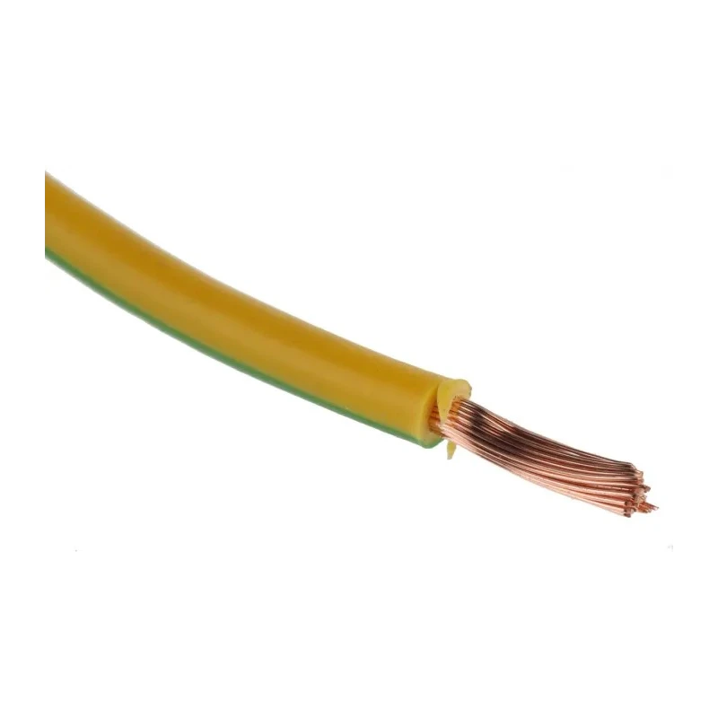RS PRO Green Yellow Hook Up Wire 14 AWG 50x0.25 mm Core Strands 100 m Polyvinyl Chloride 180-5965