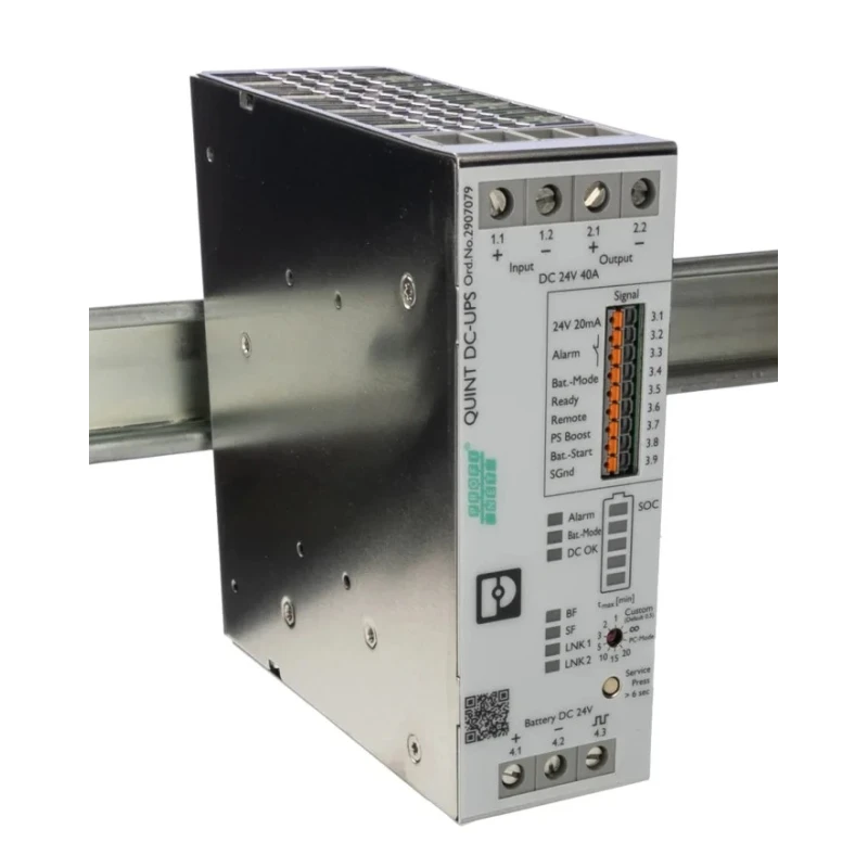 Phoenix Contact Uninterruptible Power Supply 18V dc, 30 V dc Input, 1.12 kW Power, 51.2A Current, DIN Rail Mount 2907079