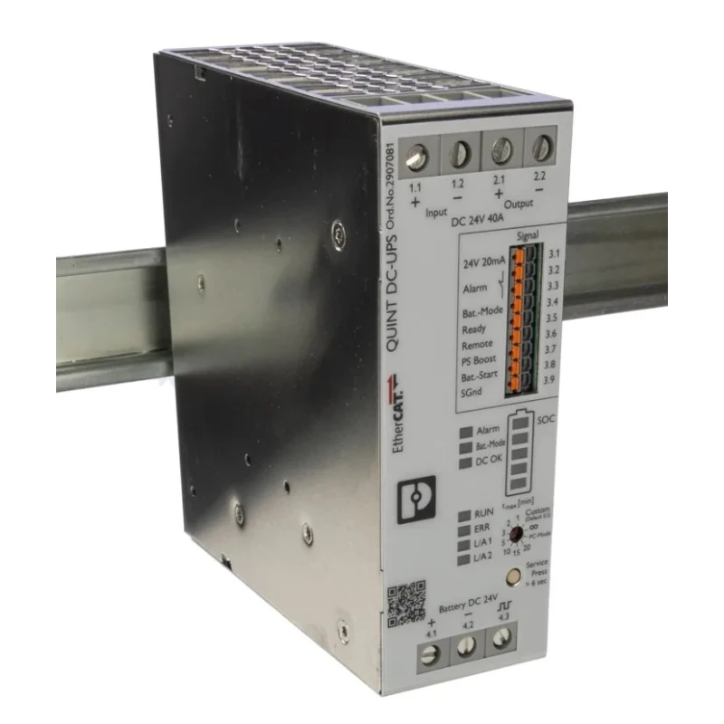 Phoenix Contact QUINT UPS Uninterruptible Power Supply 18V DC to 30V DC Input, 1.12 kW Power, 51.2A Output, DIN Rail 2907081