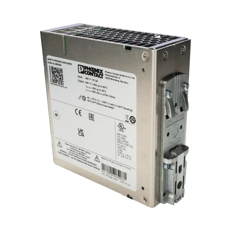 Phoenix Contact QUINT UPS Uninterruptible Power Supply 18V DC to 30V DC Input, 1.12 kW Power, 51.2A Output, DIN Rail 2907081
