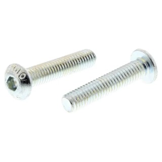 RS PRO Bright Zinc Steel Hex Socket Button Screw M4 x 20 mm ISO 7380 Steel 822-9167