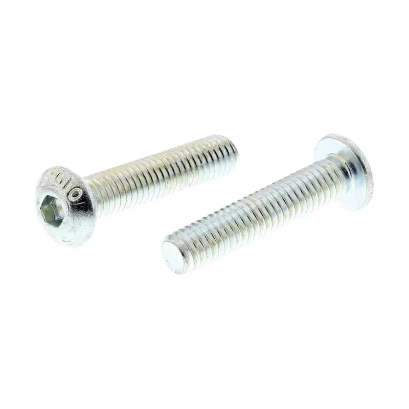 RS PRO Bright Zinc Steel Hex Socket Button Screw M4 x 20 mm ISO 7380 Steel 822-9167