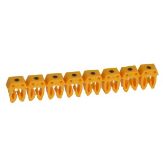 Legrand CAB 3 Clip-On Pre-Printed Cable Marker, Yellow Black Legend, for 1.5 to 6 mm² Wiring, Model 0 382 81