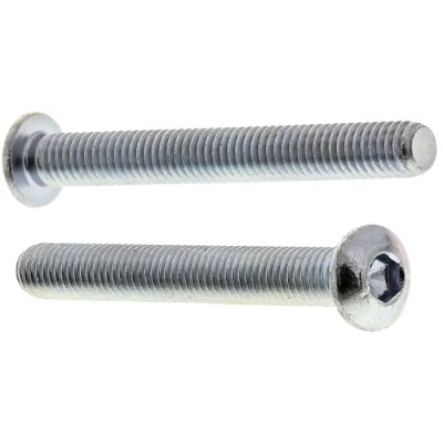RS PRO Bright Zinc Steel Hex Socket Button Screw, Hex Drive, M6 Thread, 50 mm Length 822-9192