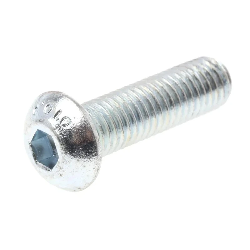 RS PRO Bright Zinc Steel Hex Socket Button Screw M10 x 35 mm 822-9228